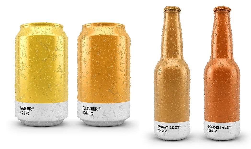 Embalagem de cerveja inspirada na escala Pantone