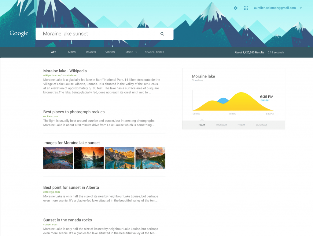 Como seria redesenhar o Google usando o Material Design 2 Já temos um Google parecido com esse no Android =)