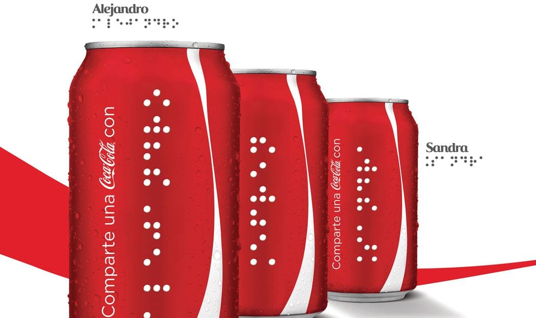 Coca-Cola lança latinhas com nomes em braille para deficientes visuais