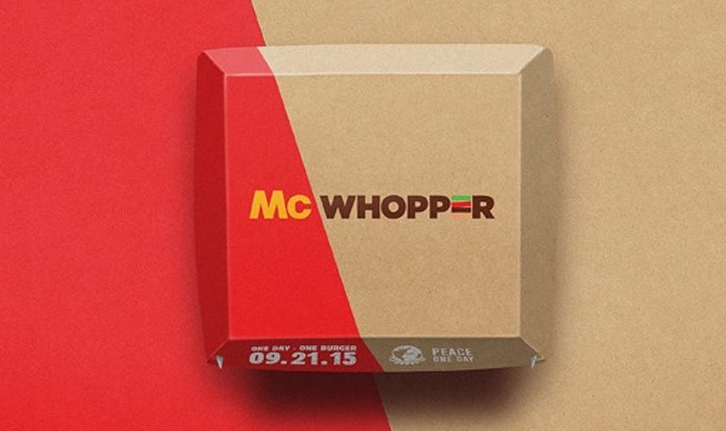 Em prol da paz, Burger King convida McDonald's para criar o McWhopper