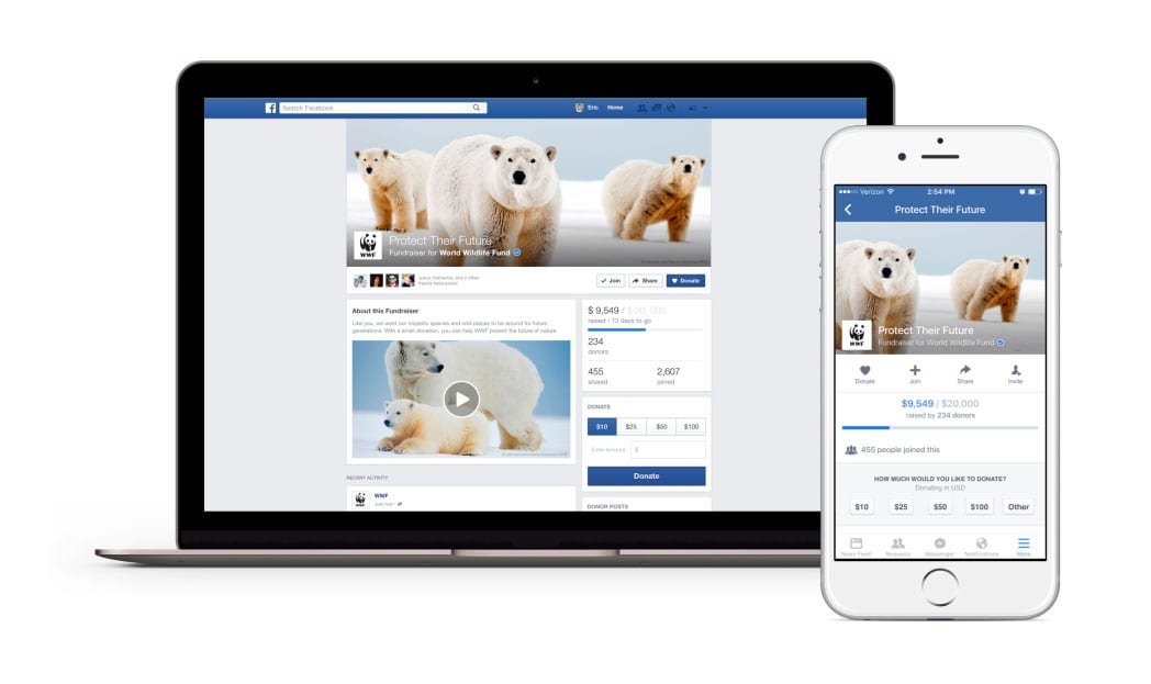 Facebook lança recurso de crowdfunding para entidades sem fins lucrativos