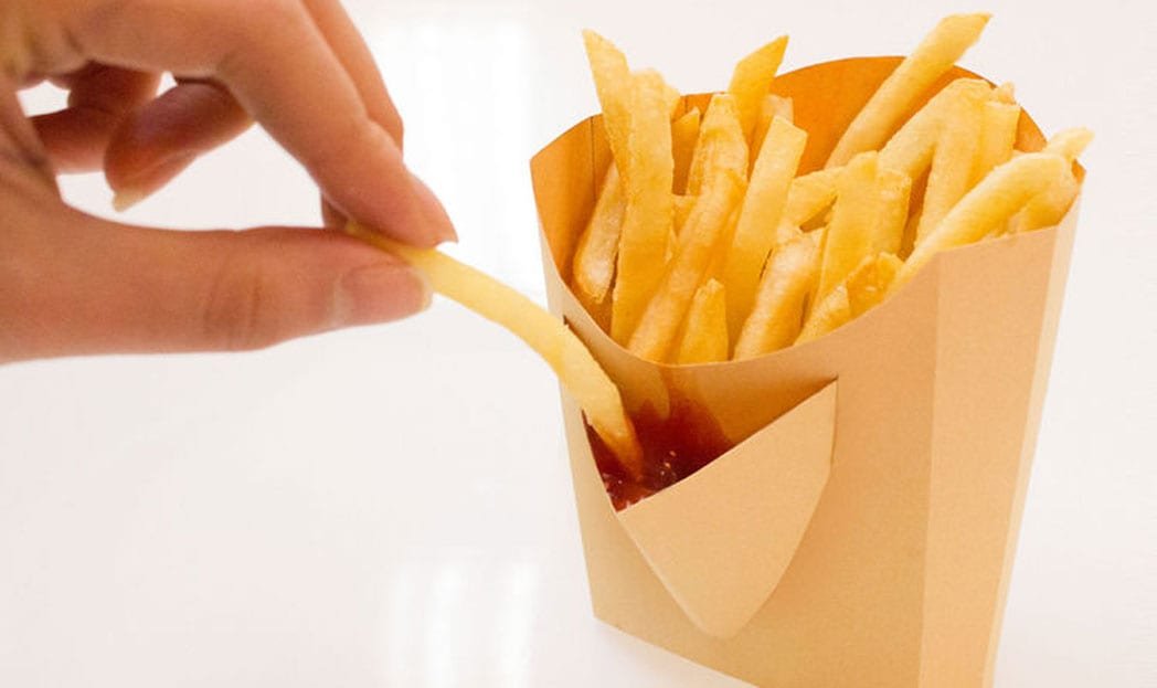 Pocketchup, uma ideia simples e funcional de embalagem para batatas fritas