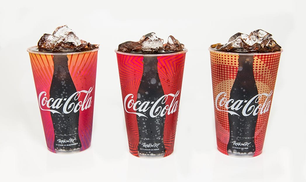 Coca-Cola lança 3 copos especiais para o Rock in Rio